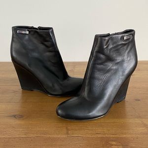 Calvin Klein Gorgeous Black Short Wedge Booties